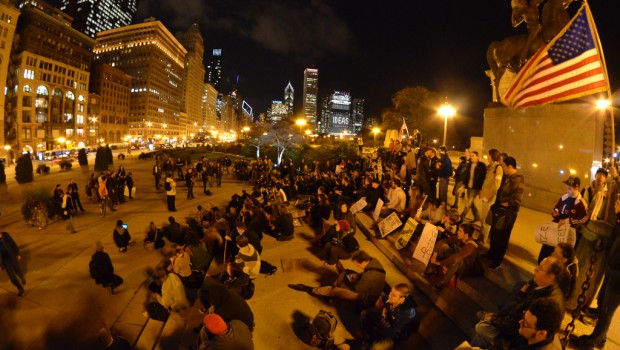 An Occupy Chicago gathering at Grant Park, March 2012. (Image: Michael Kappel CC by/nc)